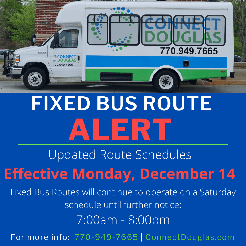 Connect Douglas New Routes Bus Alert (Effective 12/14/2020)