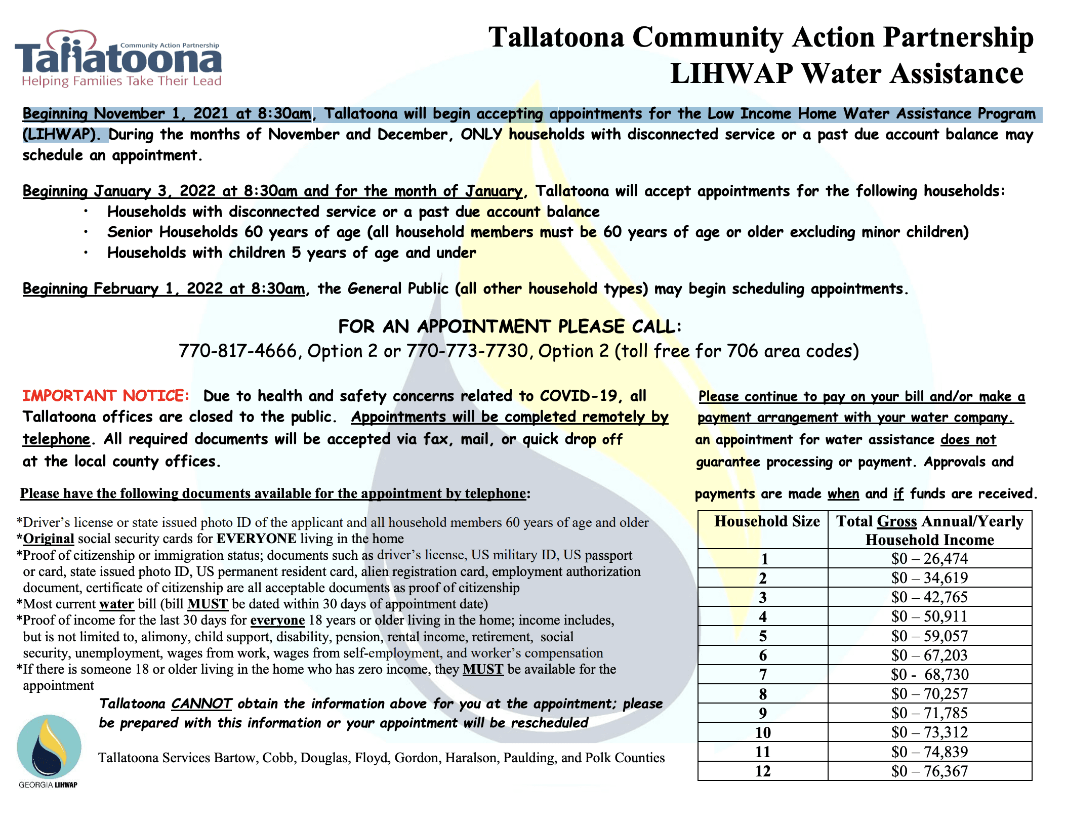 Water assitance Flyer